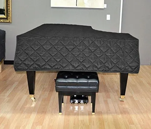 Steinway O Piano Cover 5'10.5" - Quilted Black Nylon with Side Splits Model O