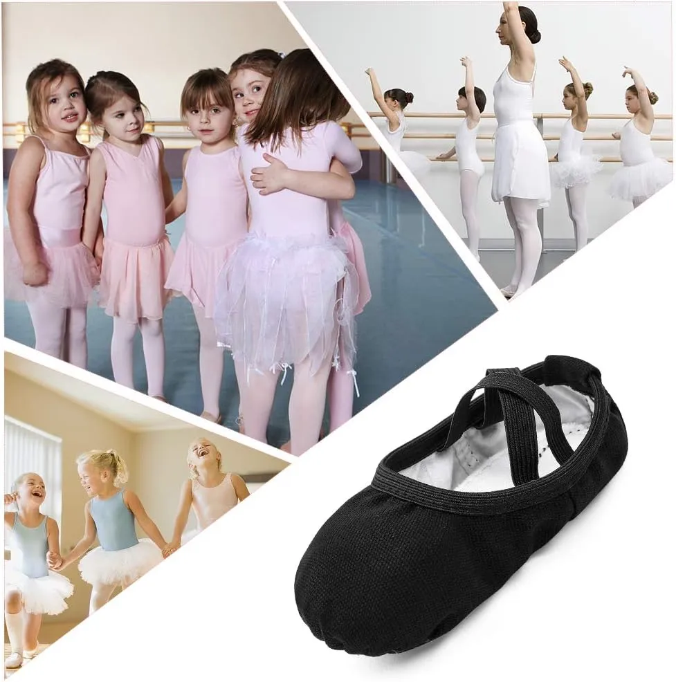Stelle Canvas Ballet Shoes Toddler Girls Ballet Slippers No-Tie Boys Dance Shoes
