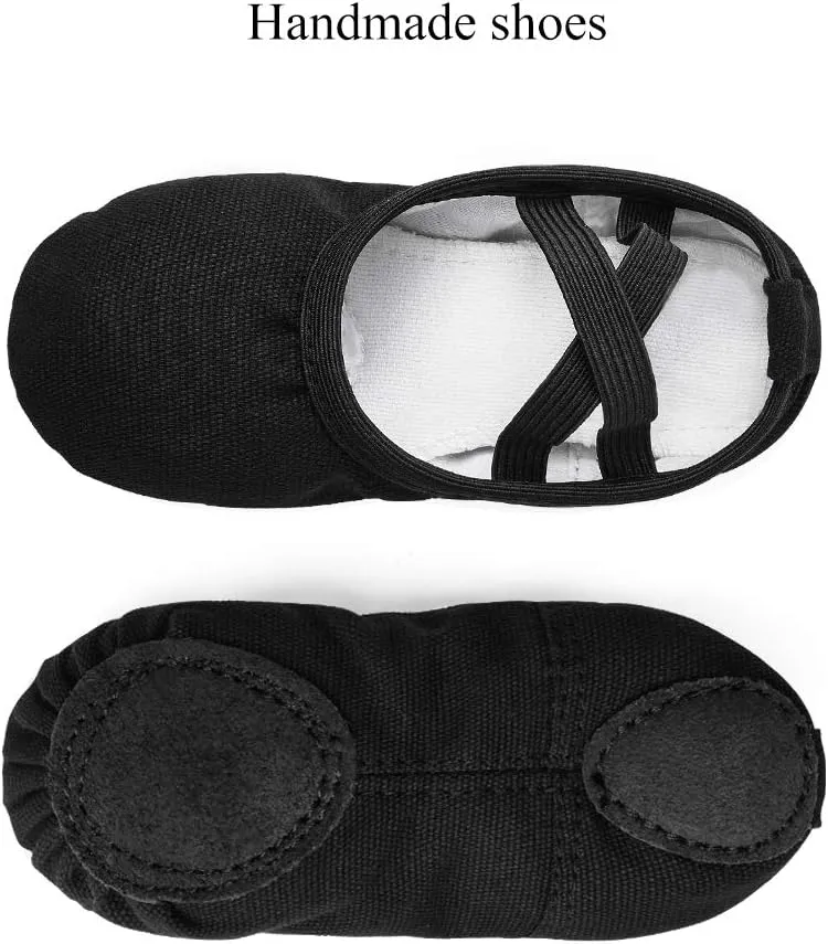 Stelle Canvas Ballet Shoes Toddler Girls Ballet Slippers No-Tie Boys Dance Shoes