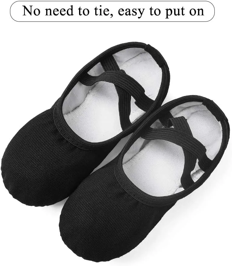 Stelle Canvas Ballet Shoes Toddler Girls Ballet Slippers No-Tie Boys Dance Shoes