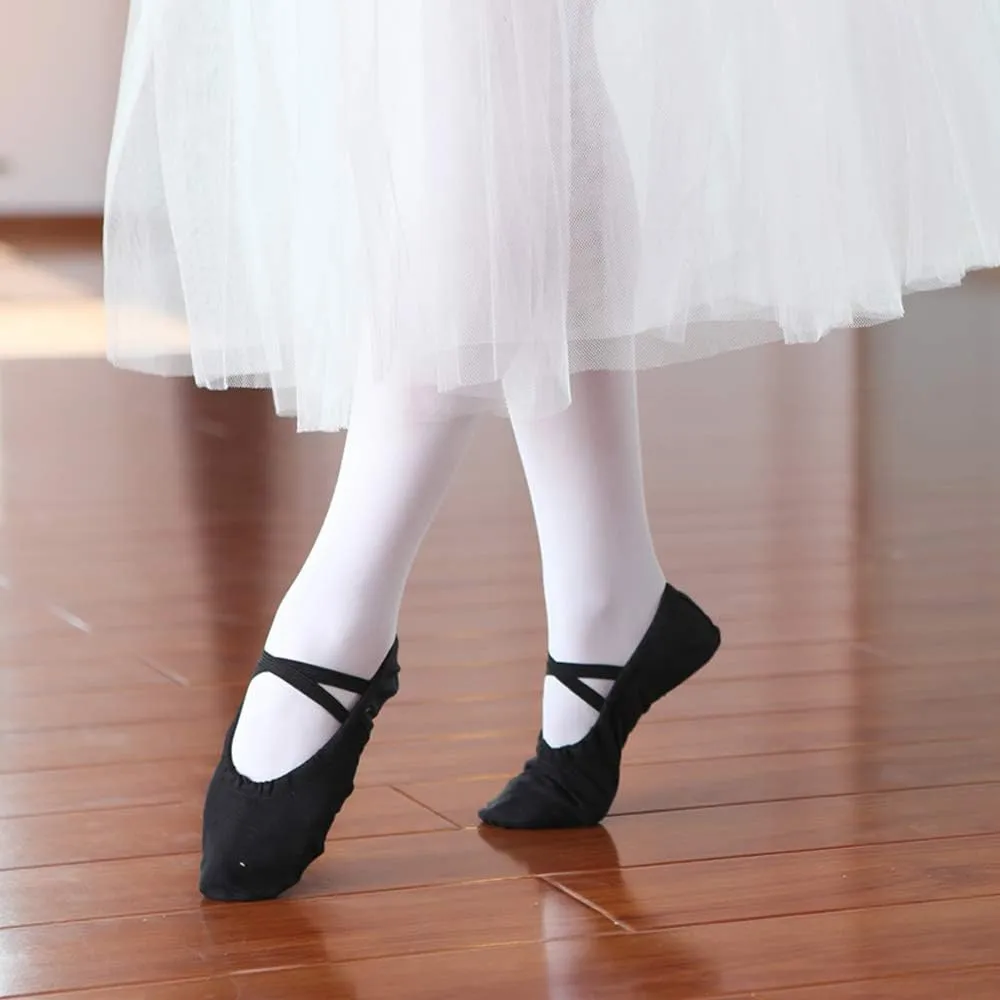 Stelle Canvas Ballet Shoes Toddler Girls Ballet Slippers No-Tie Boys Dance Shoes