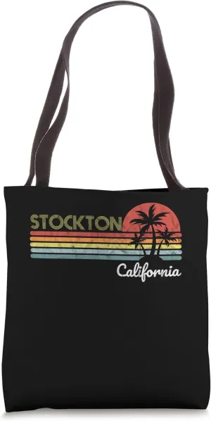 Stockton, CA California visitor native tourist 70s 80s style Tote Bag