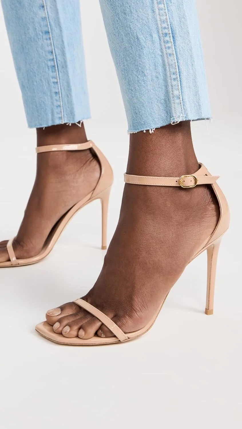 Stuart Weitzman Women's Nudist Curve 100 Patent Sandals