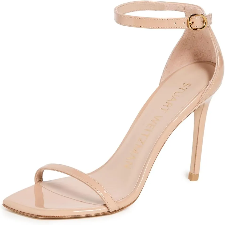 Stuart Weitzman Women's Nudist Curve 100 Patent Sandals