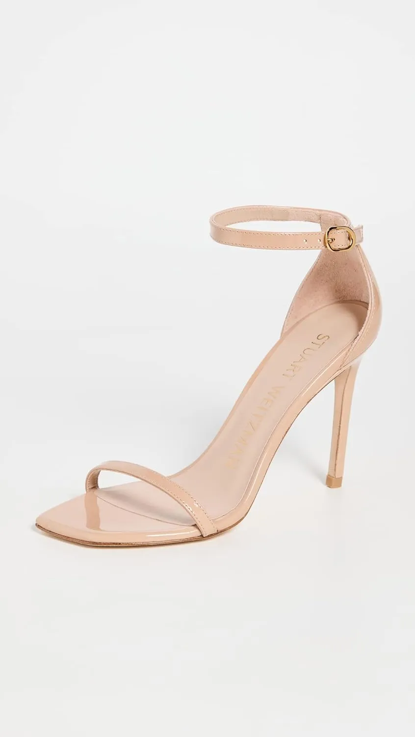 Stuart Weitzman Women's Nudist Curve 100 Patent Sandals