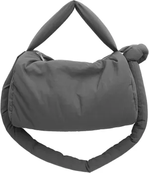 Stylish Quilted Puffer Tote Bag for Women, Large Nylon Travel Tote, Crossbody Medium Purse for Versatile Use