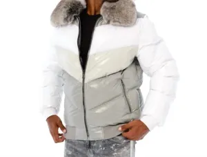 Sugar Hill Nylon Puffer Jacket In Arctic White