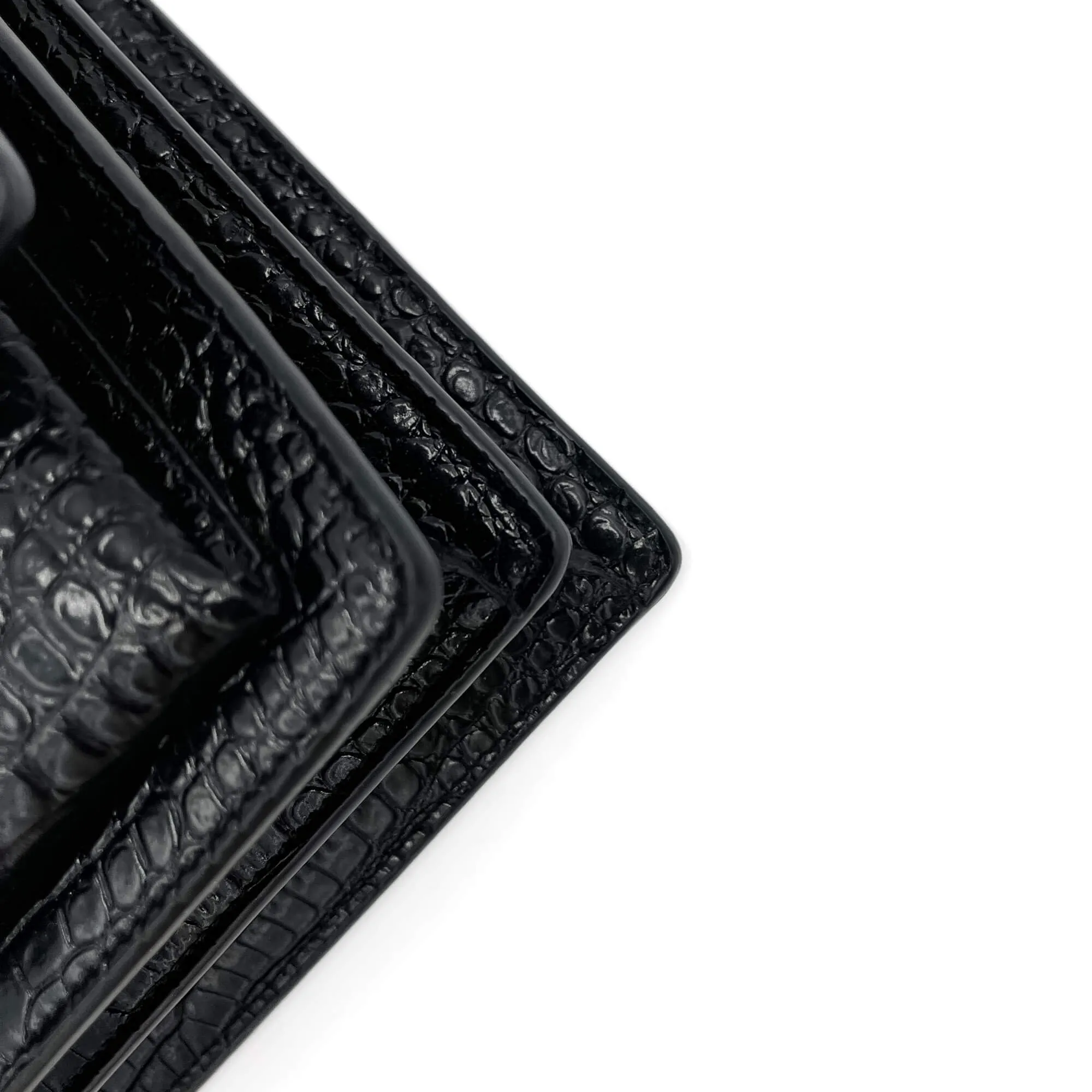 Sunset Crocodile-Embossed Leather Flap Bag Black