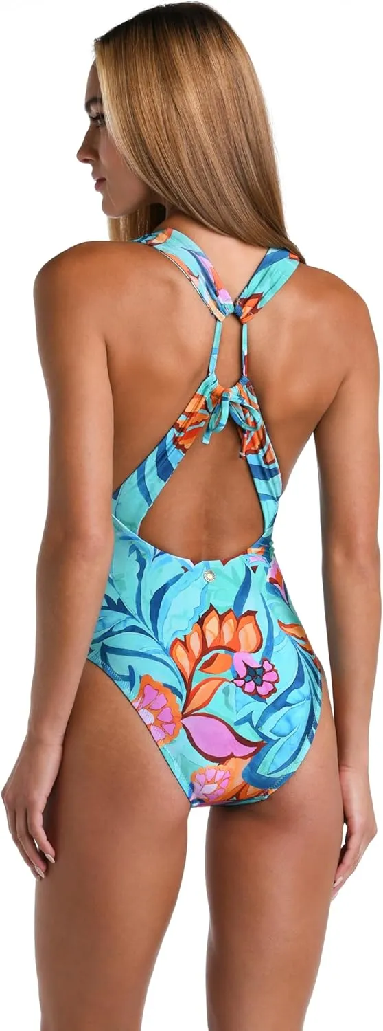 Sunshine 79 Women's Standard Over The Shoulder Keyhole One Piece Swimsuit