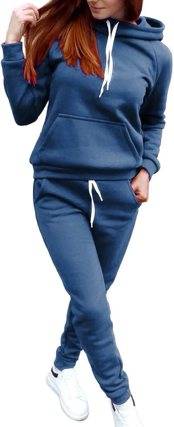 Sweatsuits for Women Two Piece Fall Outfits Plus Size Workout Sets Tracksuit Long Sleeve Hoodie Jogger Pants Matching Suits