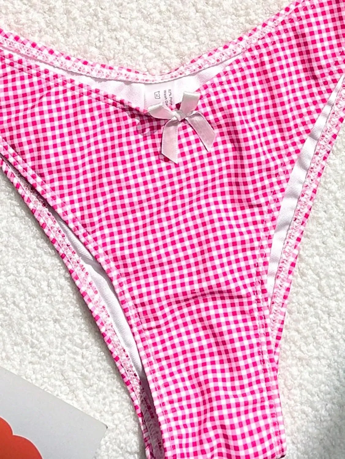 SweatyRocks Women's 2 Piece Triangle Bathing Suit Halter Top ​Tie Side Thong Bikini Swimsuits