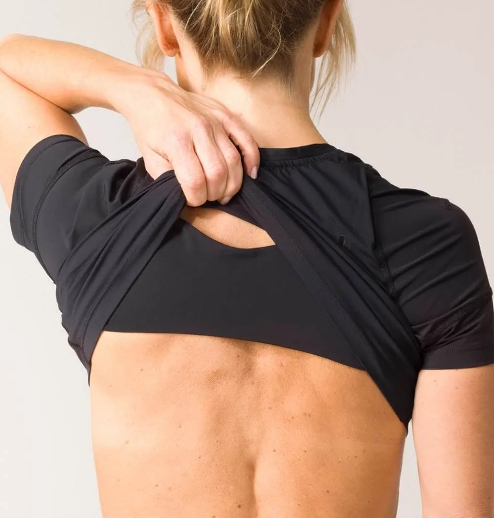 Swedish Posture - Reminder Posture T-Shirt for Women - Posture Corrector, Black or White