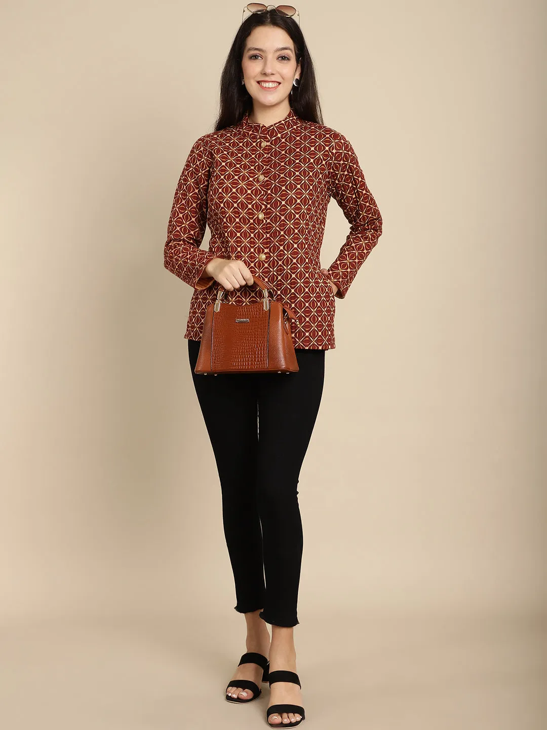 Tan Leather Mini Bags for women LHB1025