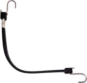 Tarps Now 15” EPDM Rubber Tarp Straps, (15 inches) - Heavy Duty Rubber Cords Bungee Straps with S Hooks for Securing Tarps, Canvas, Camping, Canopy, Cargo and Scaffolding - Black, 50 Pieces