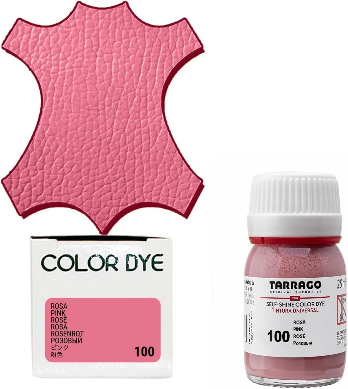 Tarrago Leather Dye Kit with Deglazer and Applicator - Restore & Recolor Shoes, Boots, Purses, Wallets, Jackets, and Furniture - Rich Pigment - 25mL