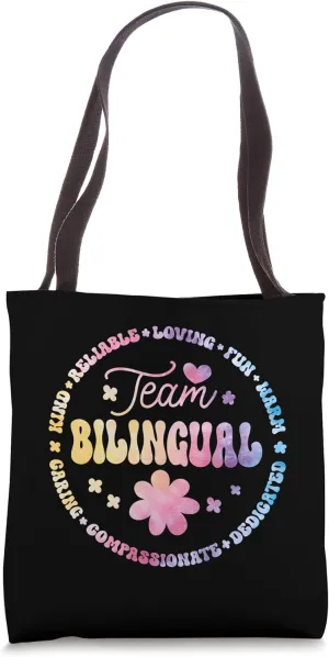 Team Bilingual Bilingues Language Teacher Back to School Tote Bag