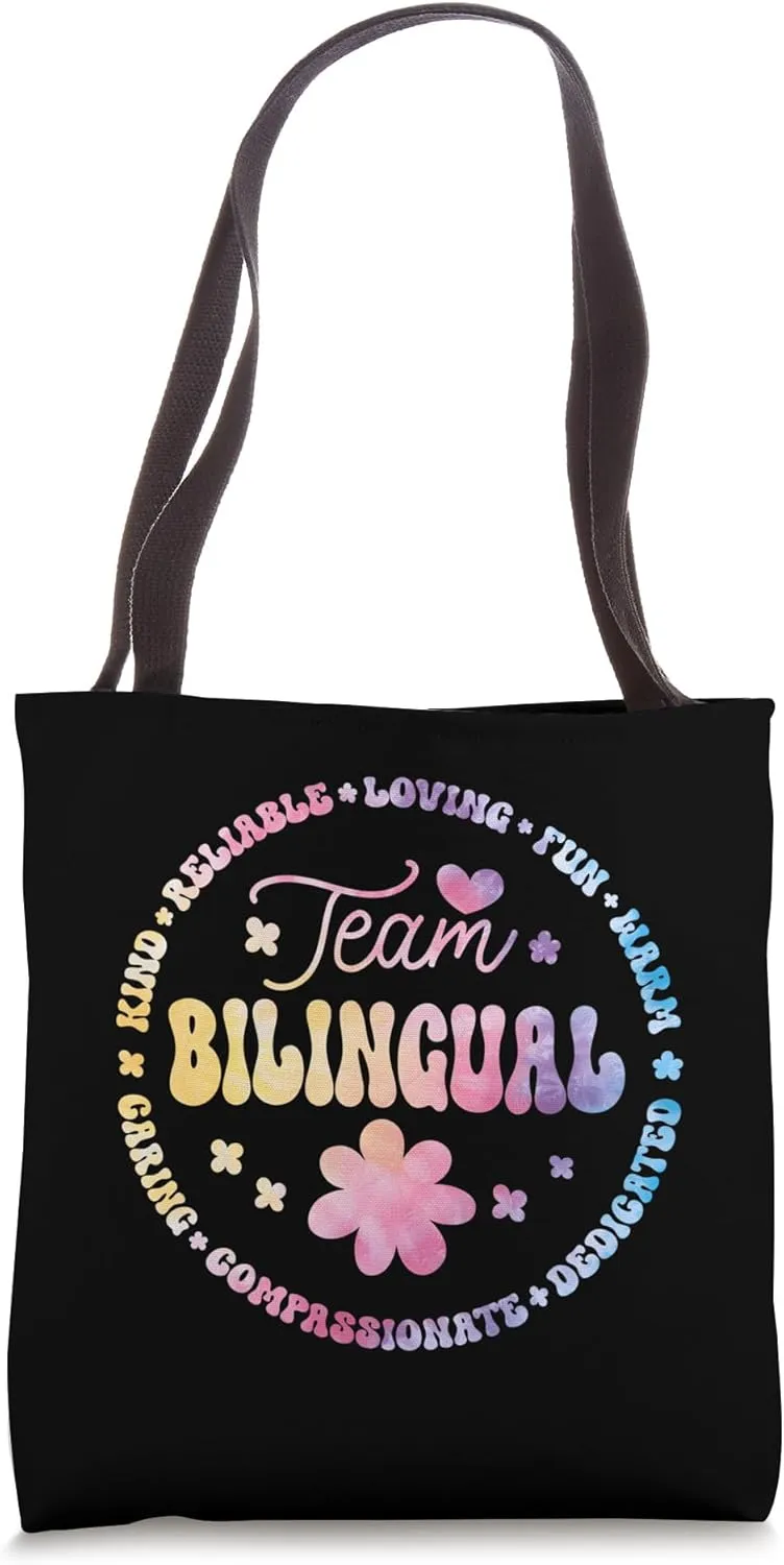 Team Bilingual Bilingues Language Teacher Back to School Tote Bag