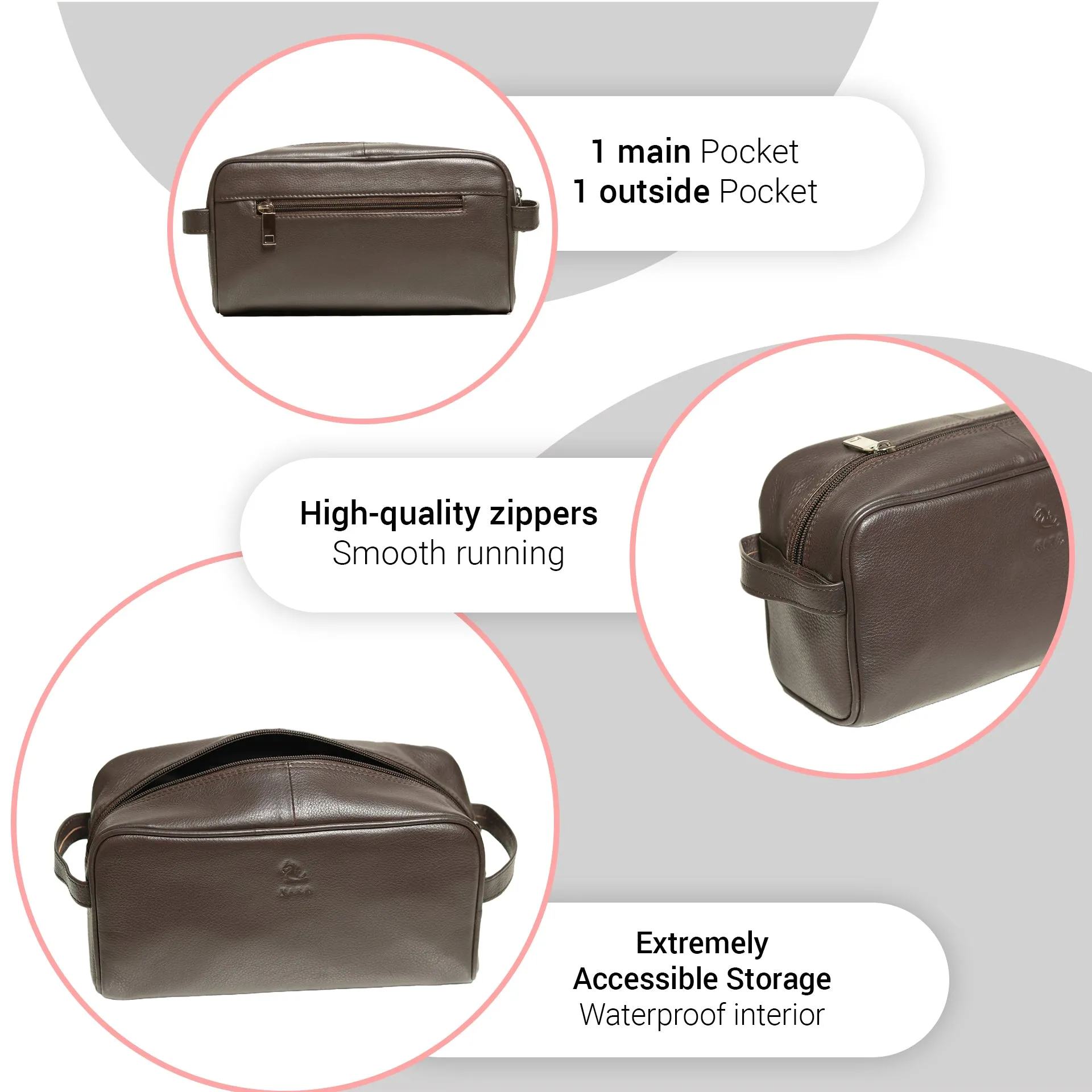 Ted A Travel-Ready Leather Wash Kit