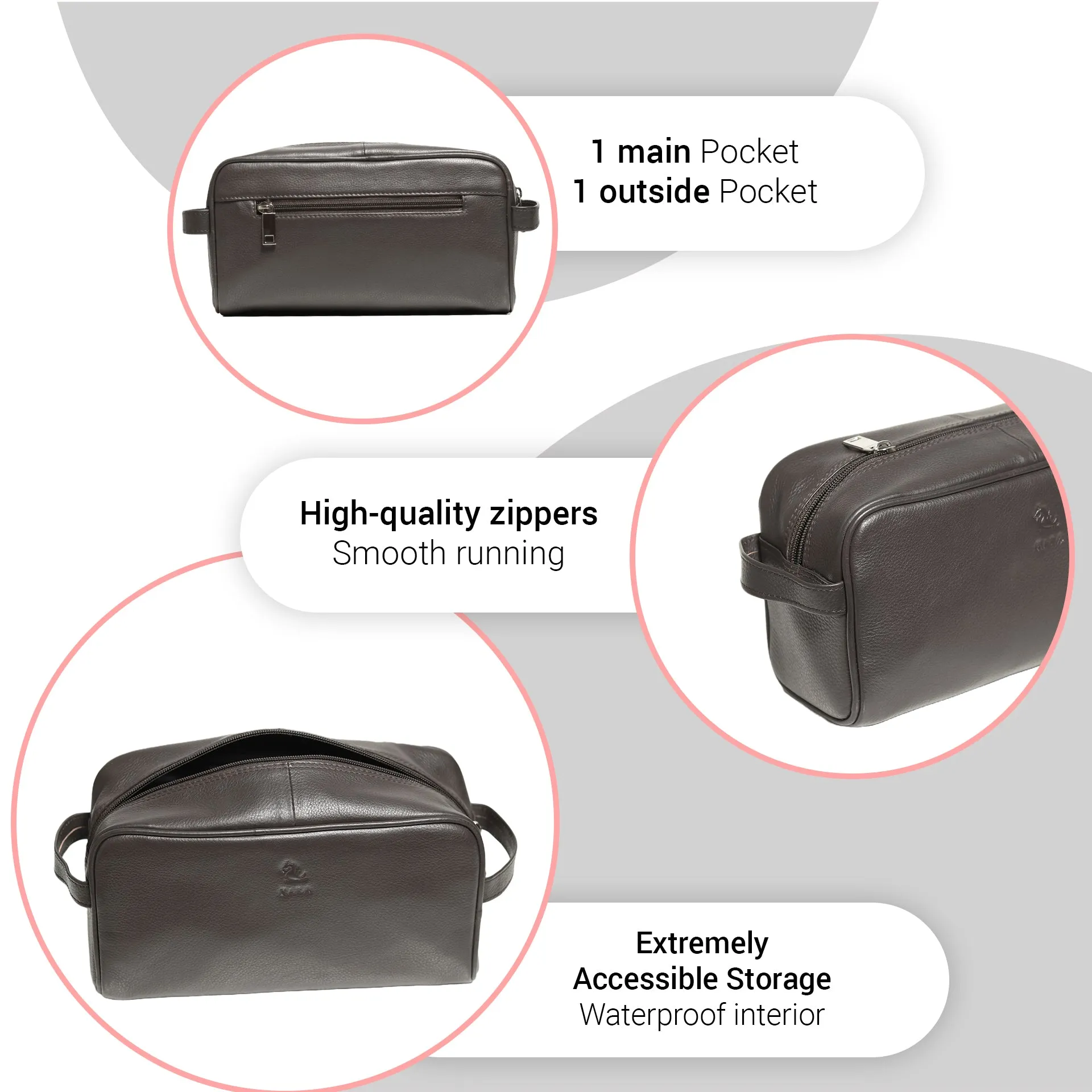 Ted A Travel-Ready Leather Wash Kit