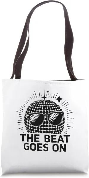 The Beat Goes On Vintage 70’s Dancing Retro Dance Music Tote Bag