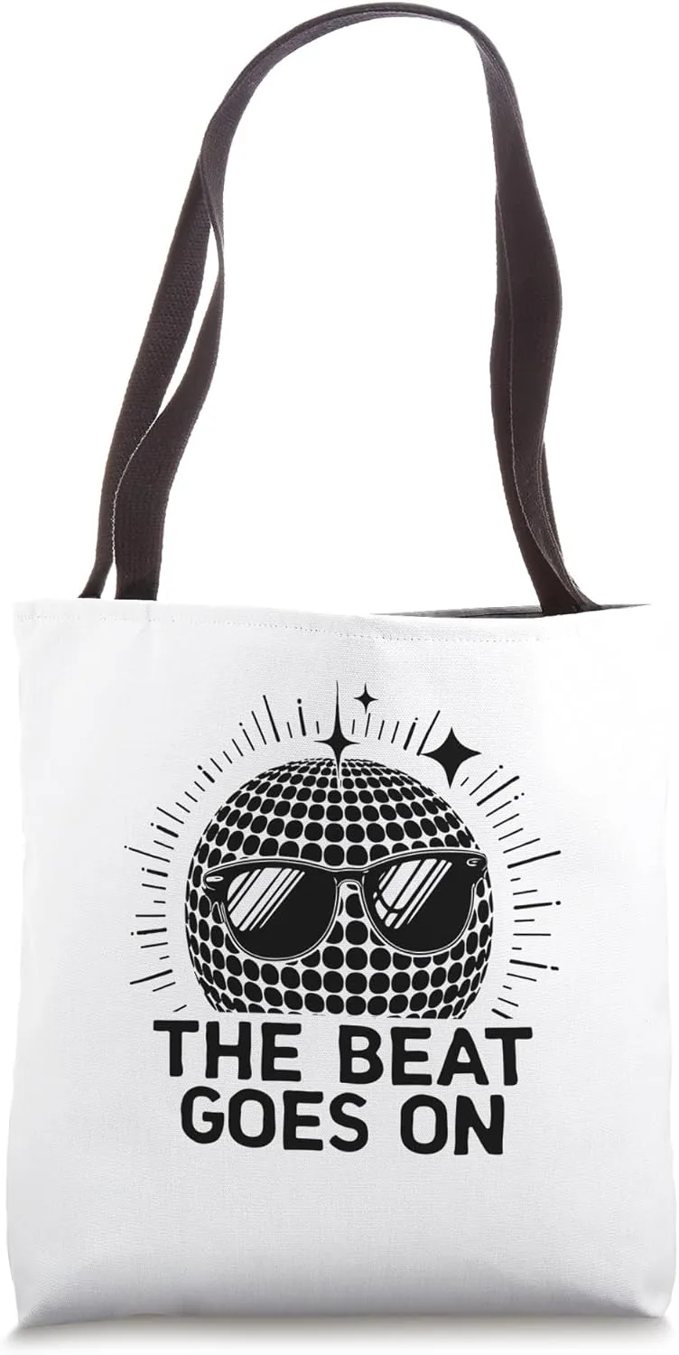 The Beat Goes On Vintage 70’s Dancing Retro Dance Music Tote Bag