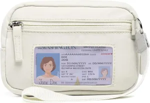 The Iris Wallet 2nd Gen Zip Card Case with ID Window Purses for Women Nylon Quilted with 3 Zipper Keychain Wristlet Wallet