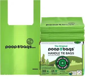 The Original Poop Bags® Dog Poop Bags with Handles, 38% Plant-Based, Heavy-Duty & Leak-Proof Poop Bags for Dogs, 300 Count