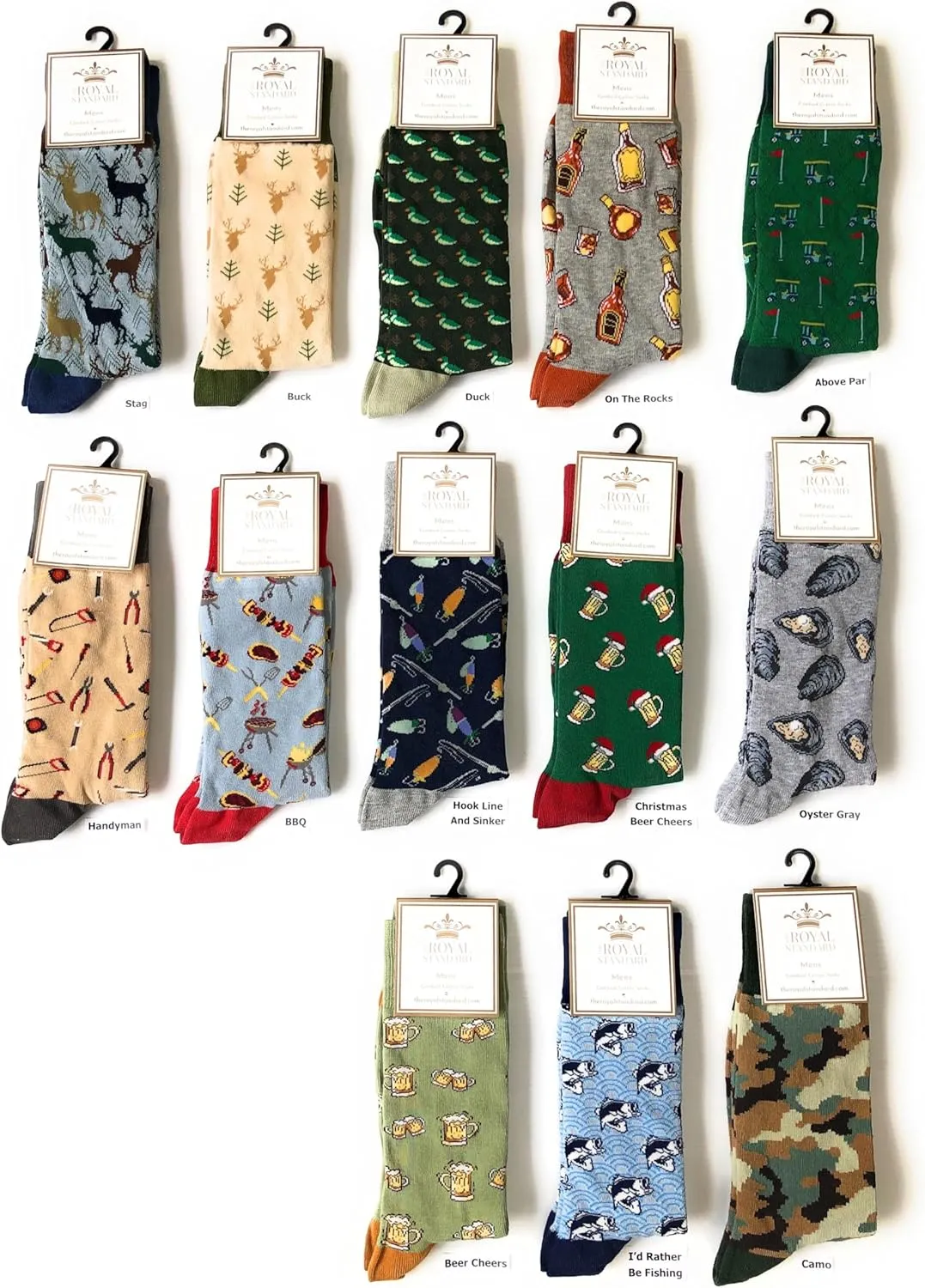 The Royal Standard Mens Patterened Crew Socks