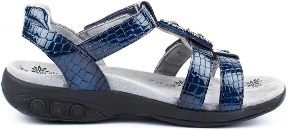 Therafit Charlotte Women's Embossed Jeweled Sandal for Plantar Fasciitis/Foot Pain