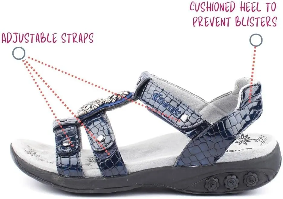 Therafit Charlotte Women's Embossed Jeweled Sandal for Plantar Fasciitis/Foot Pain