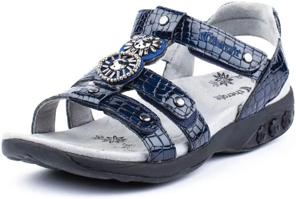 Therafit Charlotte Women's Embossed Jeweled Sandal for Plantar Fasciitis/Foot Pain
