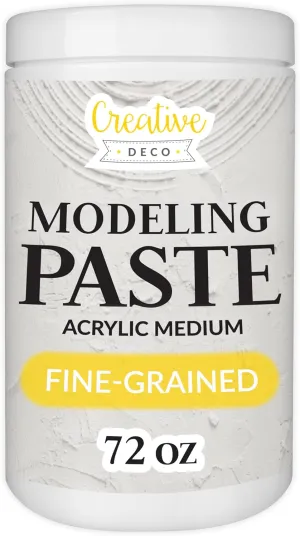 Thick Fine Grained Modeling Paste | 72oz | 2kg | 1460ml | Acrylic Medium | White Structural Molding Texture Paste for Canvas Paint, Art Projects, DIY, 3D Effect | Dimension Additive