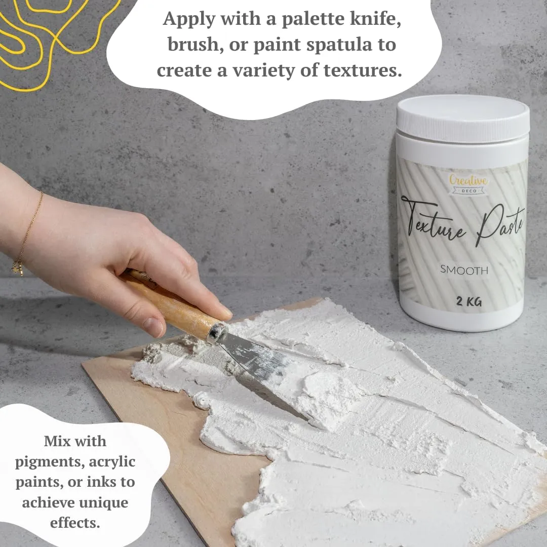Thick Fine Grained Modeling Paste | 72oz | 2kg | 1460ml | Acrylic Medium | White Structural Molding Texture Paste for Canvas Paint, Art Projects, DIY, 3D Effect | Dimension Additive