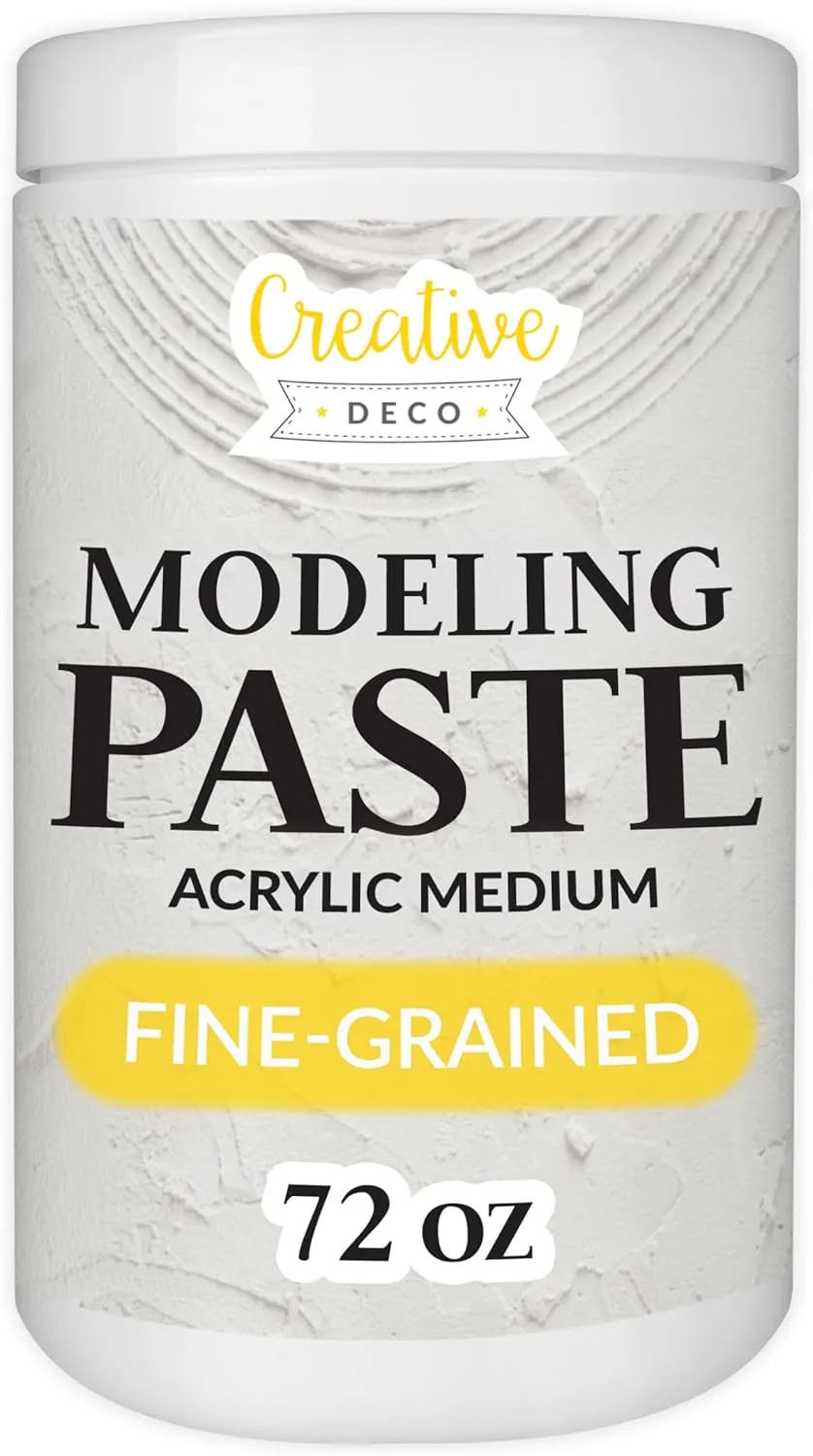 Thick Fine Grained Modeling Paste | 72oz | 2kg | 1460ml | Acrylic Medium | White Structural Molding Texture Paste for Canvas Paint, Art Projects, DIY, 3D Effect | Dimension Additive