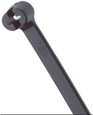Thomas & Betts TY25MX Ty-Rap UV Cable Tie With SS Lock, 7" Lg. 50 lb Nylon Black 100/Pack