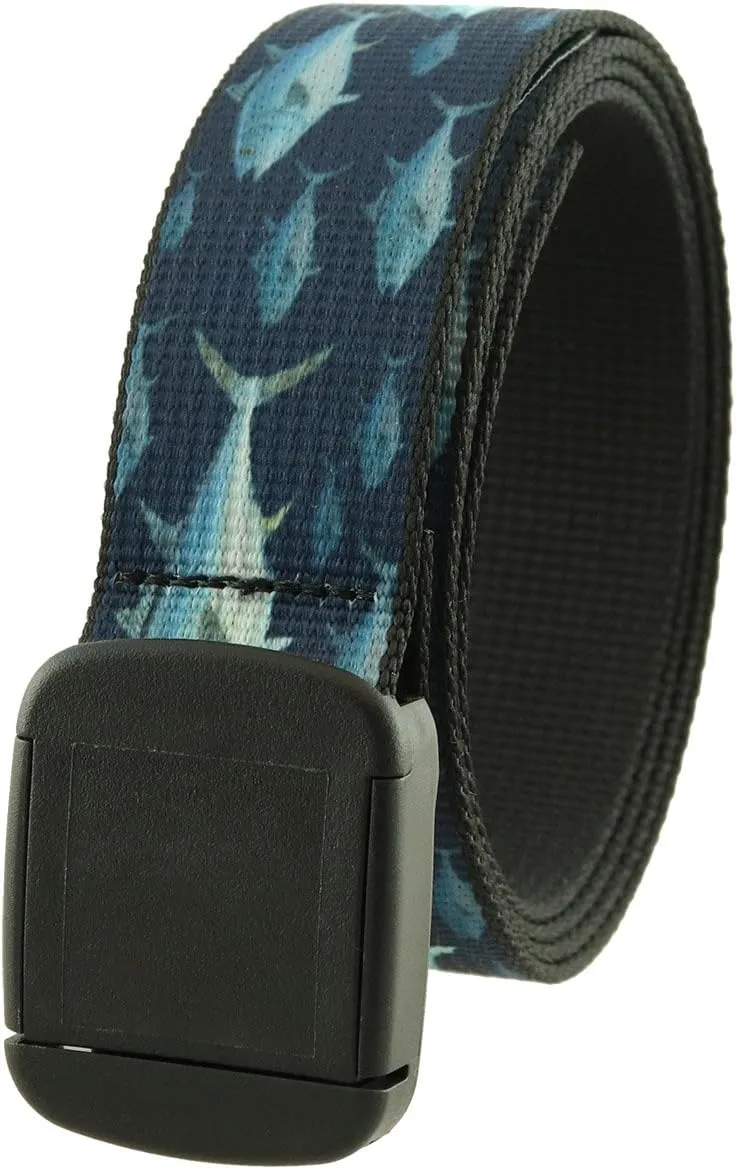 Thomas Bates Fish Pattern Metal Free Hiker Web Belts
