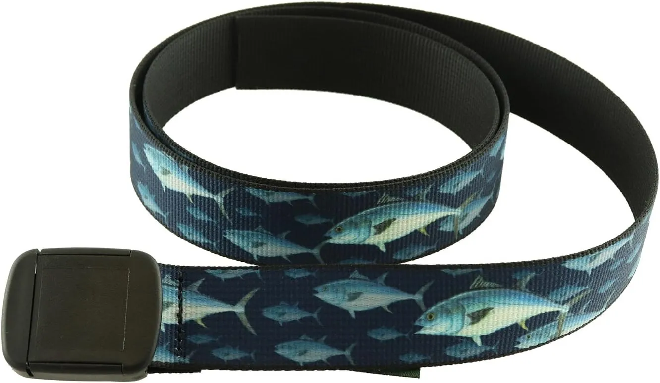 Thomas Bates Fish Pattern Metal Free Hiker Web Belts