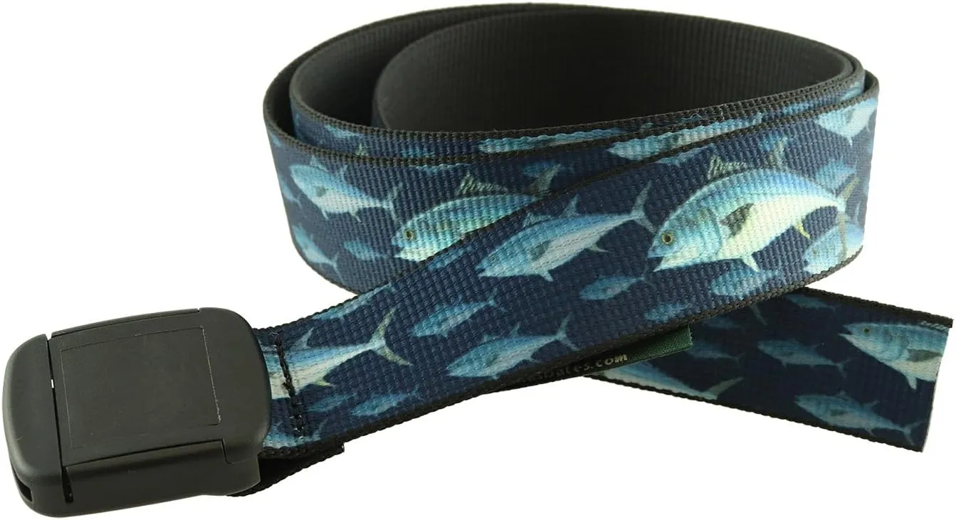 Thomas Bates Fish Pattern Metal Free Hiker Web Belts
