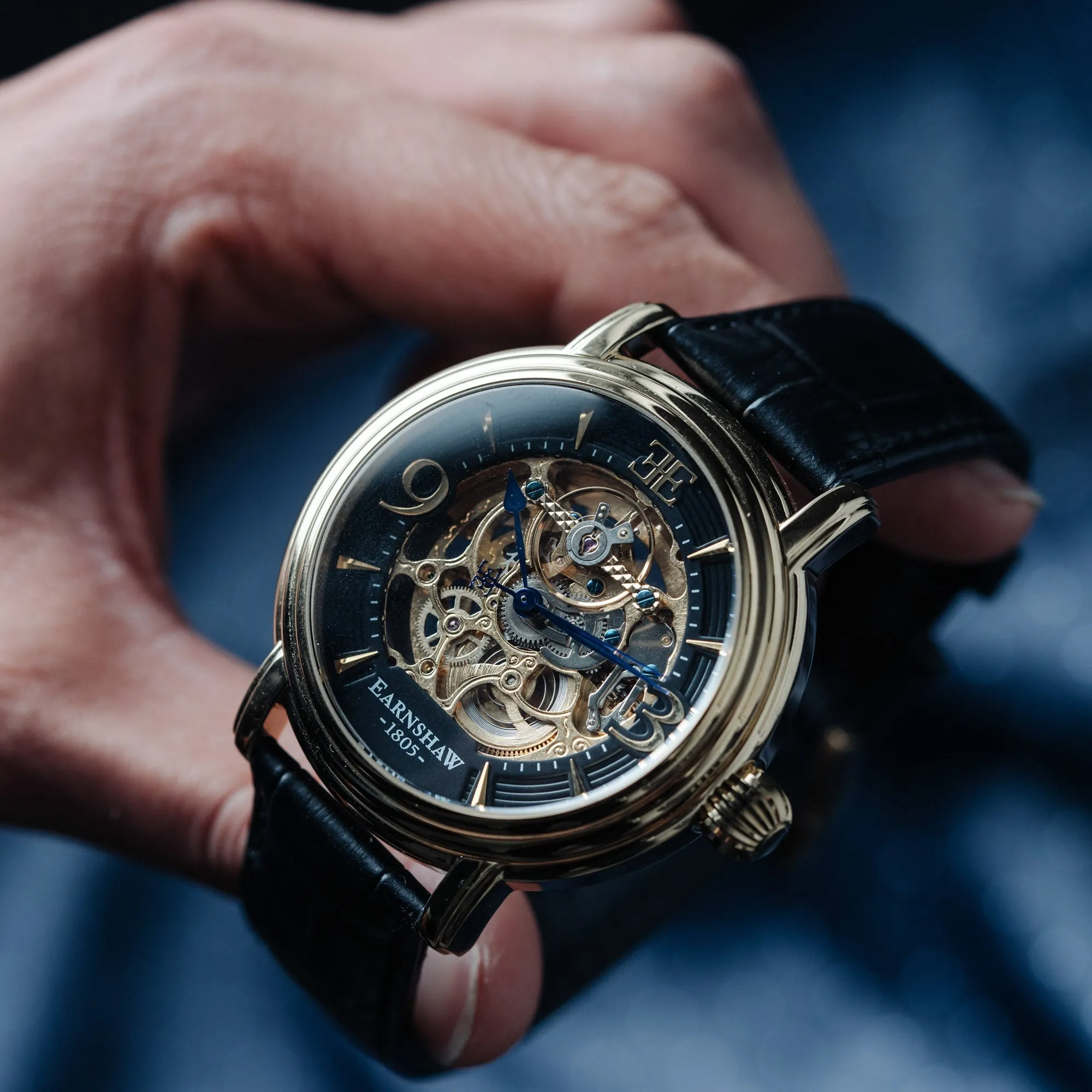 Thomas Earnshaw Longcase Automatic Laurel Gold