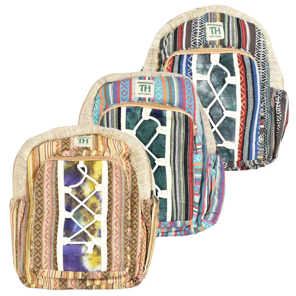 Threadheads Tie-Dye Laced Front Hemp Backpack
