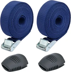 Tie Down Straps for Thule Roof Mount Racks, Roof Rack Locking Straps Compatible with Thule Bars, Yakima Bars, Factory Bars Surfboard, Paddleboard or Kayak - 9 FT (1 Pair)