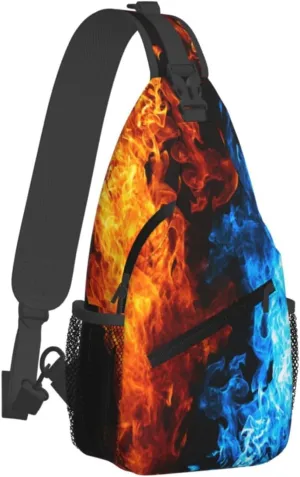 Tie-Dye-Blue-Purple-Psychedelic Chest Bags Crossbody Sling Bag Shoulder Bag Travel Hiking Daypack For Men Women