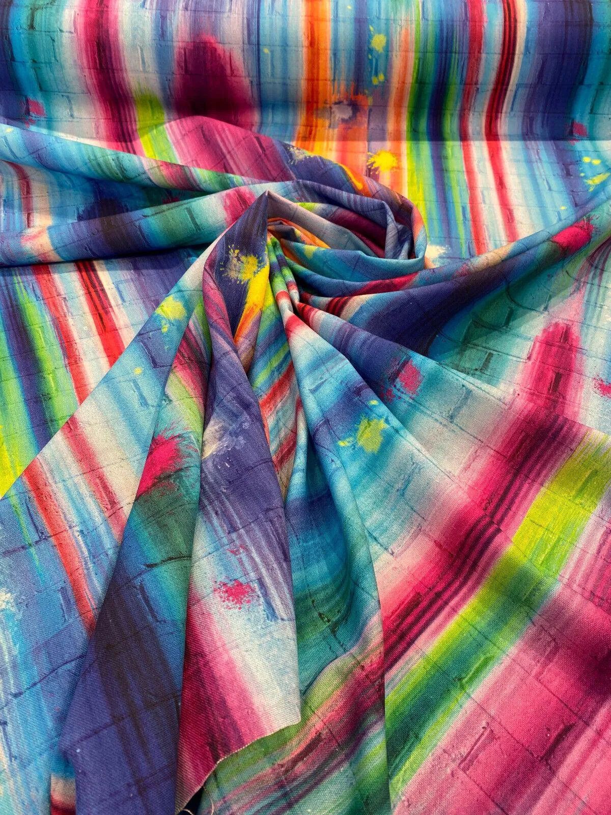 Tie Dye Brick Walls Pasadena Colorful Drapery Upholstery Fabric by the yard
