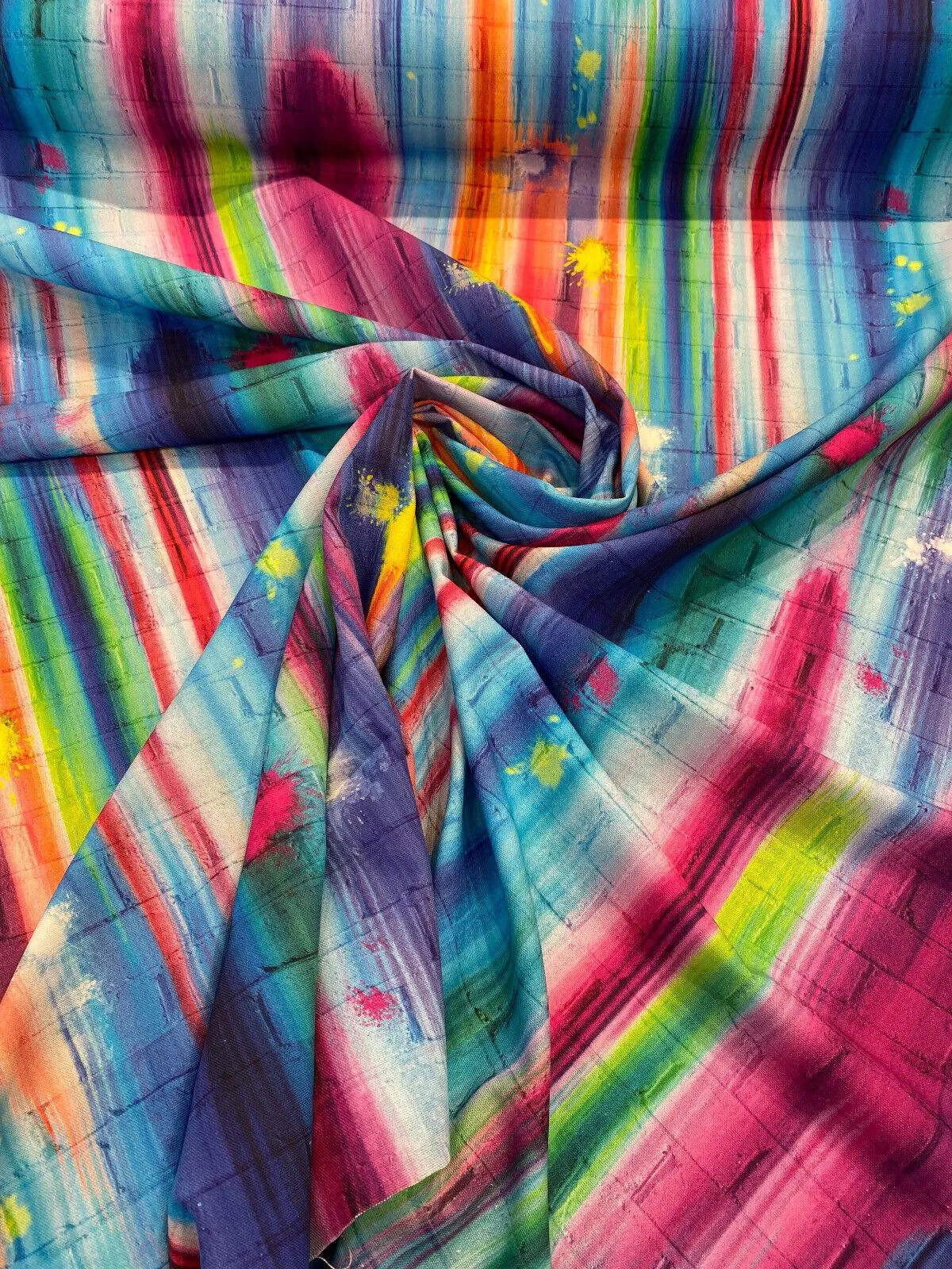 Tie Dye Brick Walls Pasadena Colorful Drapery Upholstery Fabric by the yard