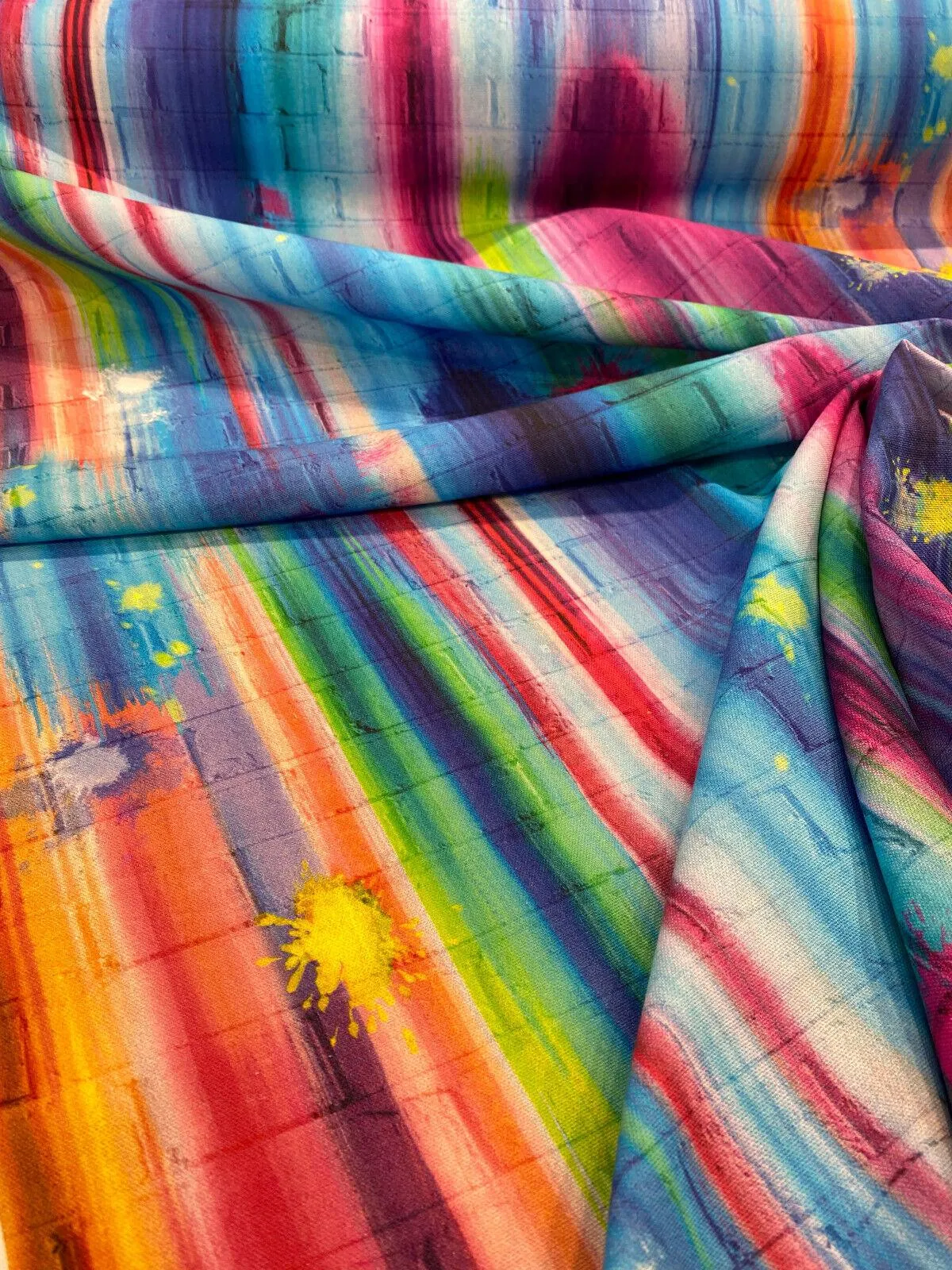 Tie Dye Brick Walls Pasadena Colorful Drapery Upholstery Fabric by the yard