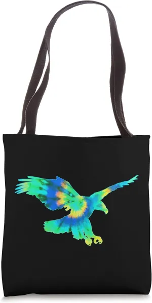 Tie Dye Eagle Art Design Animal Graphic Print Bird Tote Bag