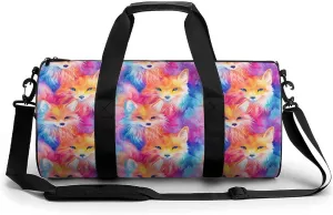 Tie Dye Foxes Novelty Large Duffel Bag Lightweight Gym Bag Travel Tote Bags