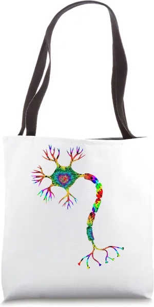 Tie Dye Neuron Fun Neurologist Neuroscience White Tote Bag