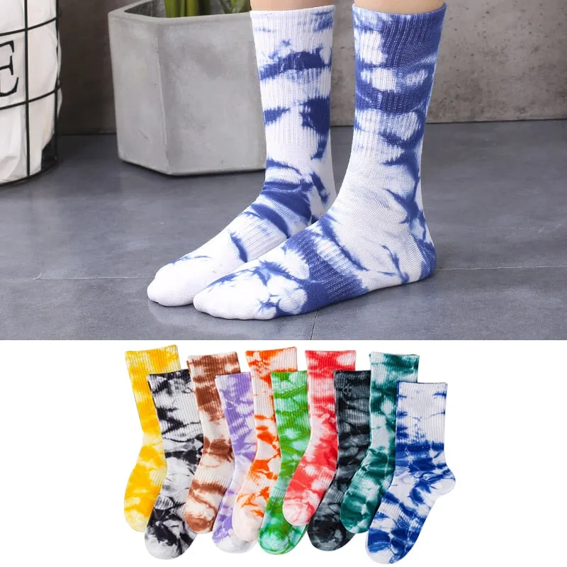 Tie Dye 'Orange Tint' Crew Socks