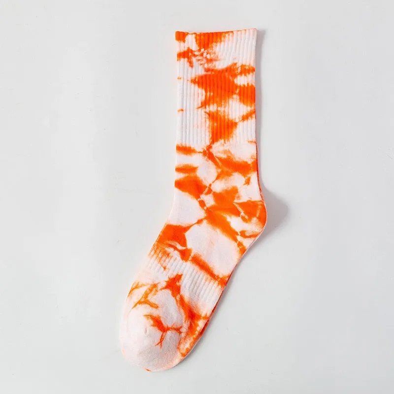 Tie Dye 'Orange Tint' Crew Socks